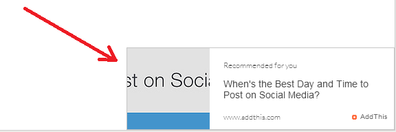 tính năng recommended for you popup addthis