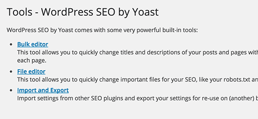 yoast seo tools