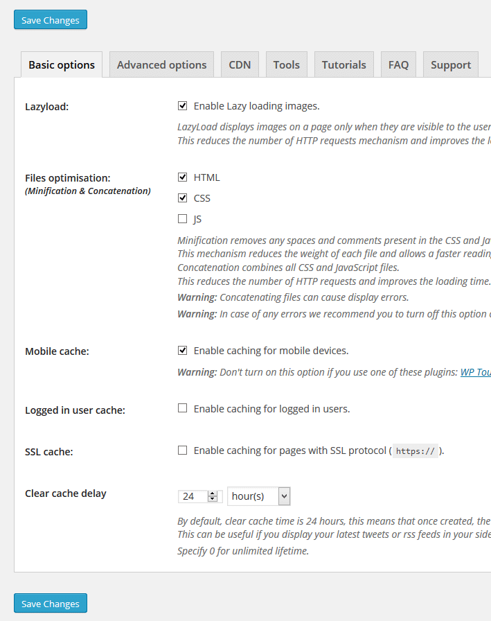 cấu hình wp rocket