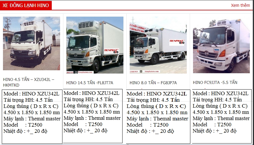 hiển thị thuộc tính sản phẩm