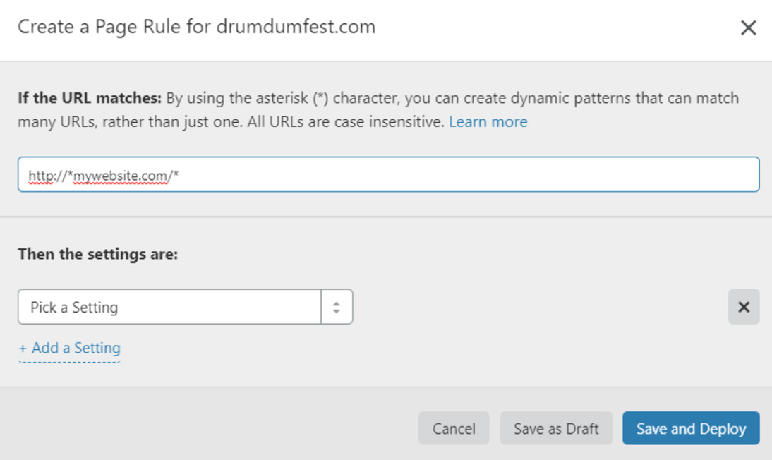 page rule Always use HTTPS