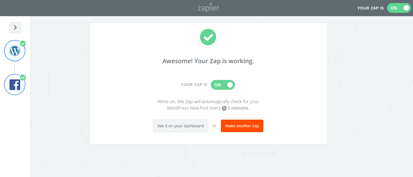Zapier is now working