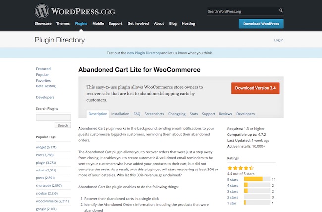 Abandoned Cart Lite for WooCommerce
